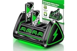 AIfasterfly Rechargeable Battery Pack for Xbox One/Xbox Series X|S, 4 x 5520mWh Rechargeable Batteries for Xbox, Controller Battery with Charger Station for Xbox One S|X/Elite