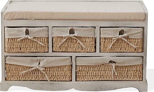 Rebecca Mobili Banco para Interior, Mueble auxialiar con Asiento, 5