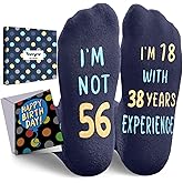 HAPPYPOP Birthday Gifts for Mom Dad - Ideal Socks for Seniors in 50s with Greeting Card