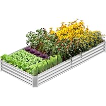 DWALE 4x2x2ft Metal Raised Garden Bed - 120 Gal Capacity Outdoor Planter Box