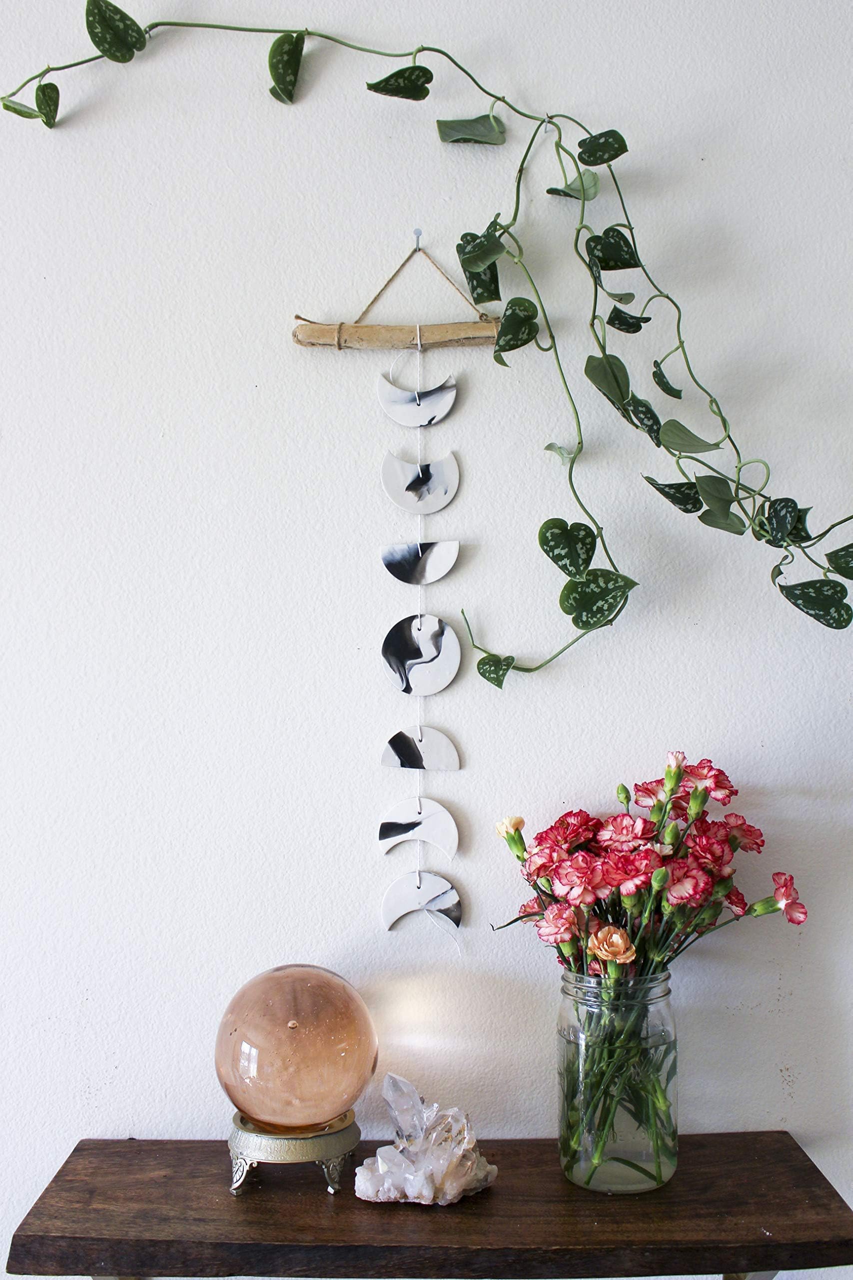 White Moon Phase Wall Hanging