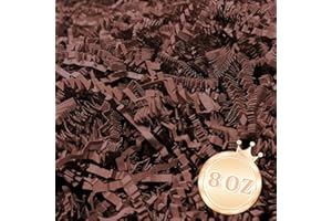 Zankubom 1/2LB Deep Brown Crinkle Cut Paper Shred Filler Great for Gift Wrapping, Deep Coffee Basket Fillers, Birthday, Gift Wrapping, Halloween Thanksgiving Christmas Party Decor Filling Supplies