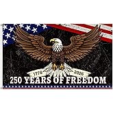 Anniversary American Flag, 5x3ft Years America Birthday Eagle Freedom Patriotic Banner Flag USA 1776-2026 Commemorative Merchandise for Outside & Indoor Display