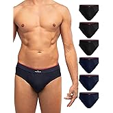 DANISH ENDURANCE Men's Cotton Briefs (6-Pack) – Soft, Stretchy & Breathable, Tag-Free Comfort Waistband