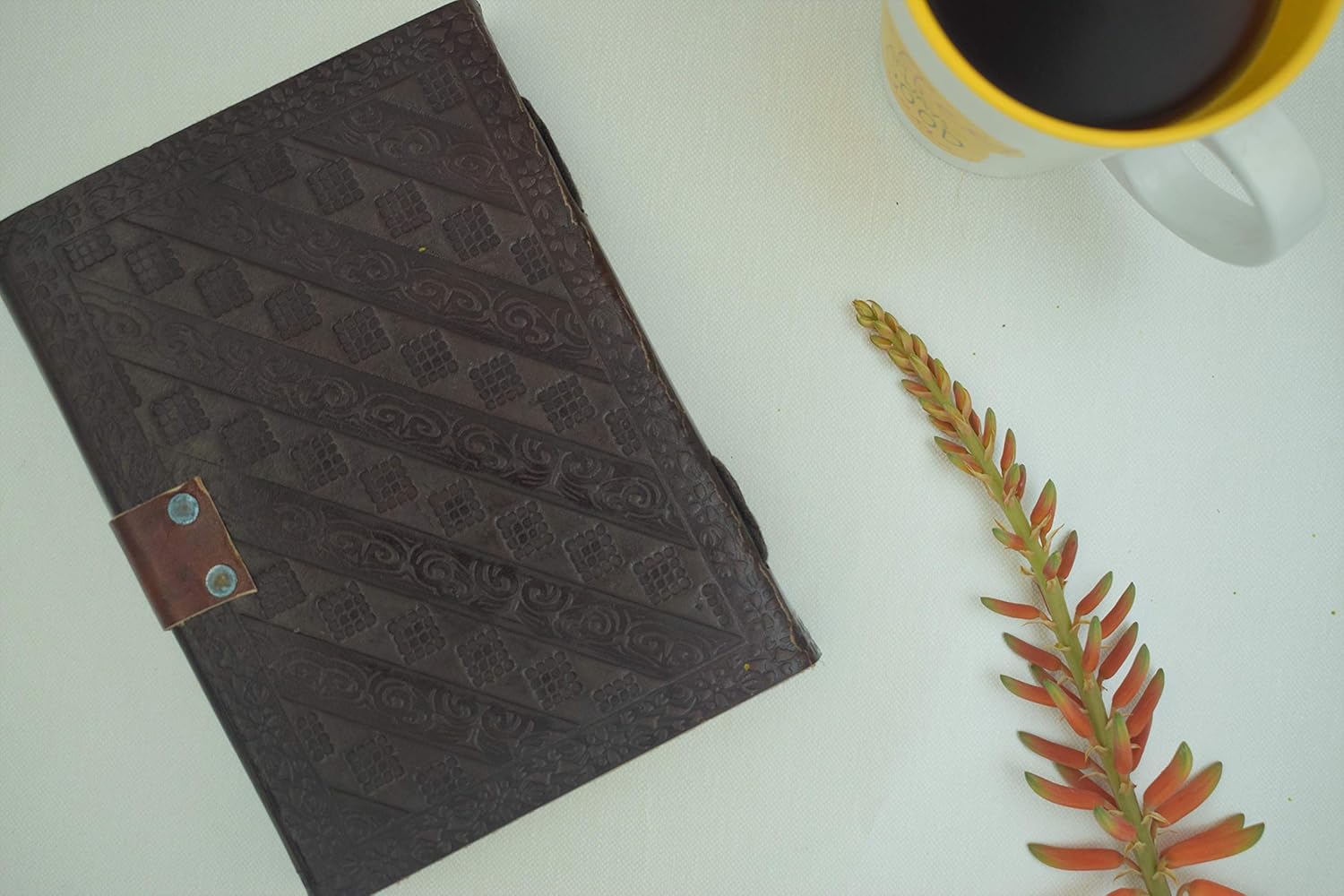 OVERDOSE Celtic Brown Leather Journal With Brass C-Lock - Handmade Journal for Students men & women - Image 4