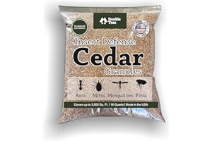DOUBLE TREE FOREST PRODUCTS Double Tree | Home & Garden Cedar Granules | Indoor Plant Care with Incense Cedar Block Properties | Deters Fleas, Ticks, Ants & Mosquitoes| Cedar Granules| 1 Bag (8 Lbs)