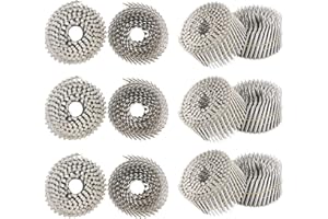 3600 Count Siding Nails Full Round Head Wire Collated 15-Degree 2-1/2 Inch x .090 Inch 304 Stainless Steel Ring Shank Coil Si
