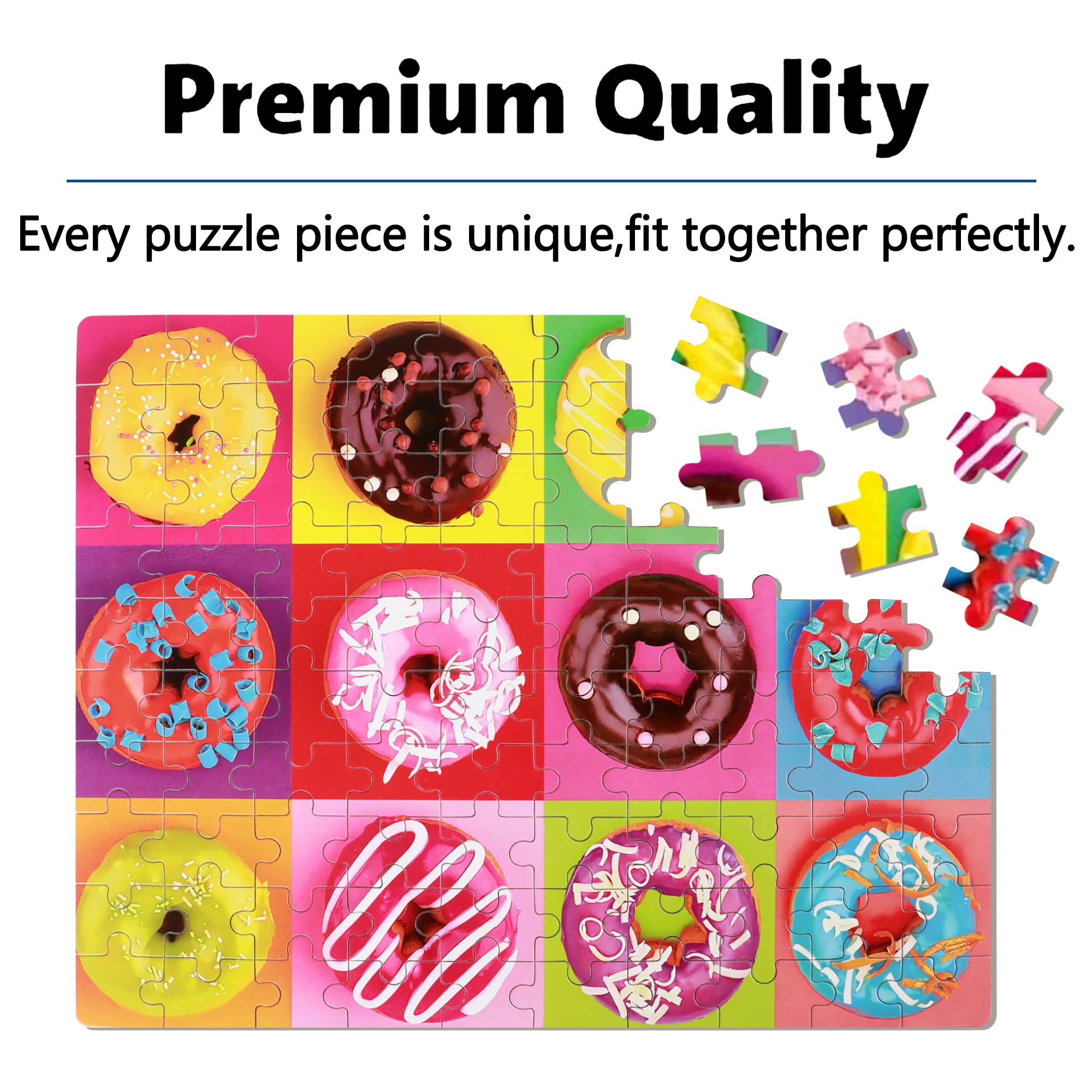 LELEMON Puzzles for Kids Ages 4-8,Donut Puzzle 100 Piece Puzzles for Kids Ages 4-6 in a Metal Box,Educational Jigsaw Puzzles 100 Piece Puzzle Games Toys for Girls and Boys