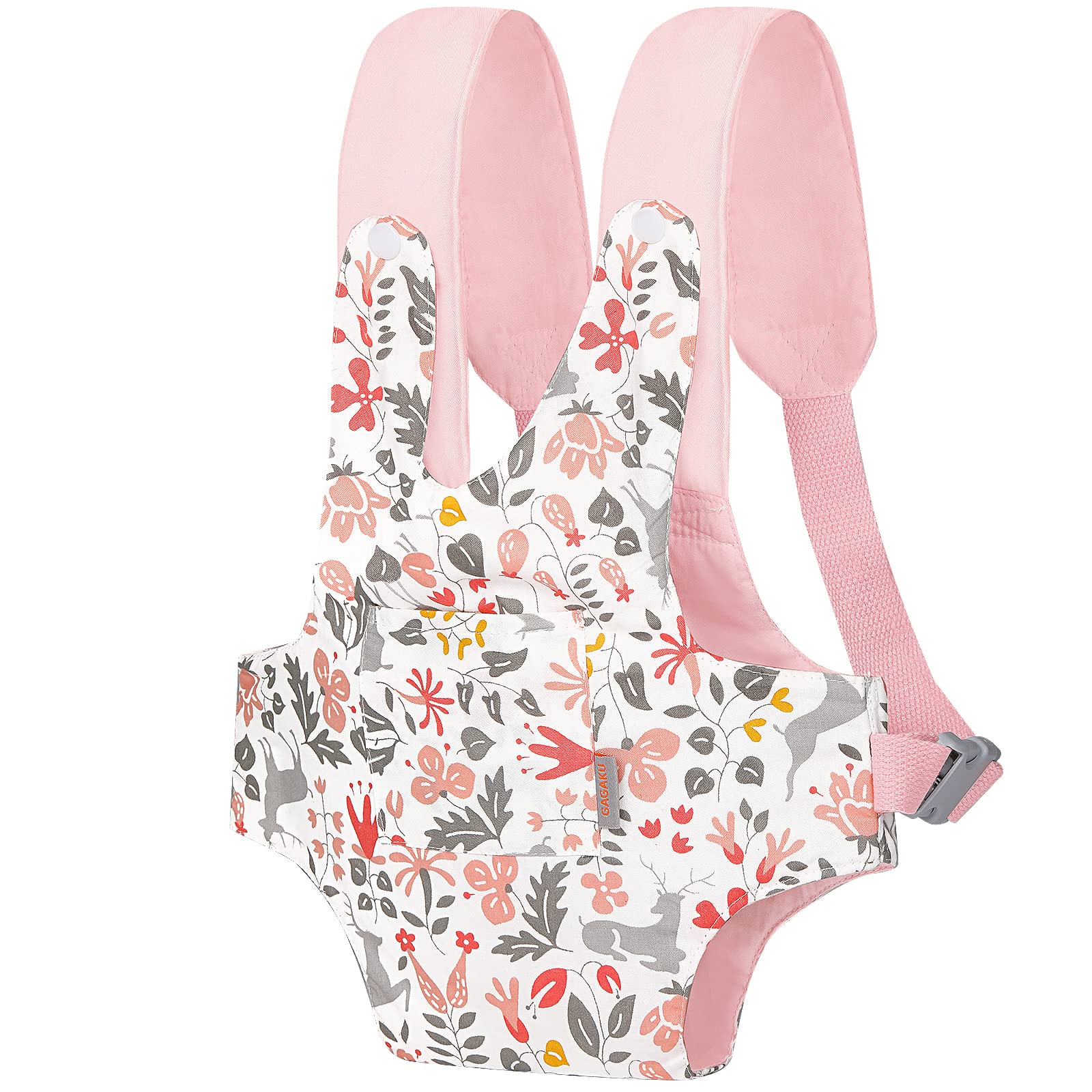 GAGAKU Baby Doll Carrier Front and Back Stuffed Toy Carrying Cross Shoulder Straps Carriers for Girls Snap Fastener - Deer