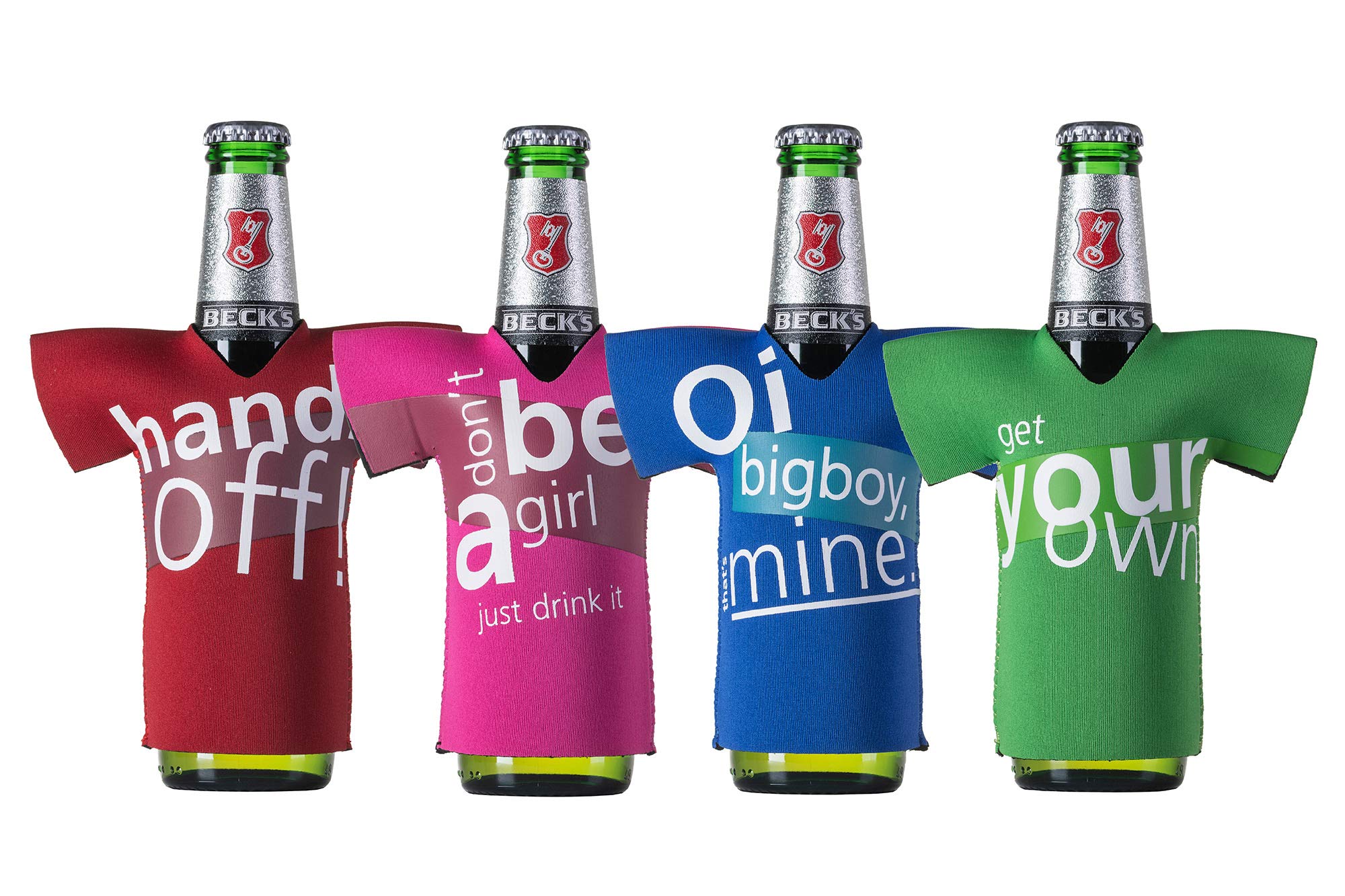 Cellardine Beer Bottle Chillers Set of 4 Funny Beer cooler Shirts