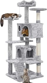 Yaheetech 138.5cm Cat Tree with Scratching Posts and Condo