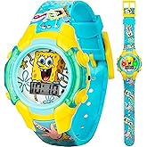 Nickelodeon Spongebob Squarepants Kids LCD Watch with LED Lights - Colorful Character Strap, Interactive Flashing Display, Comes in Collectible Tin Box