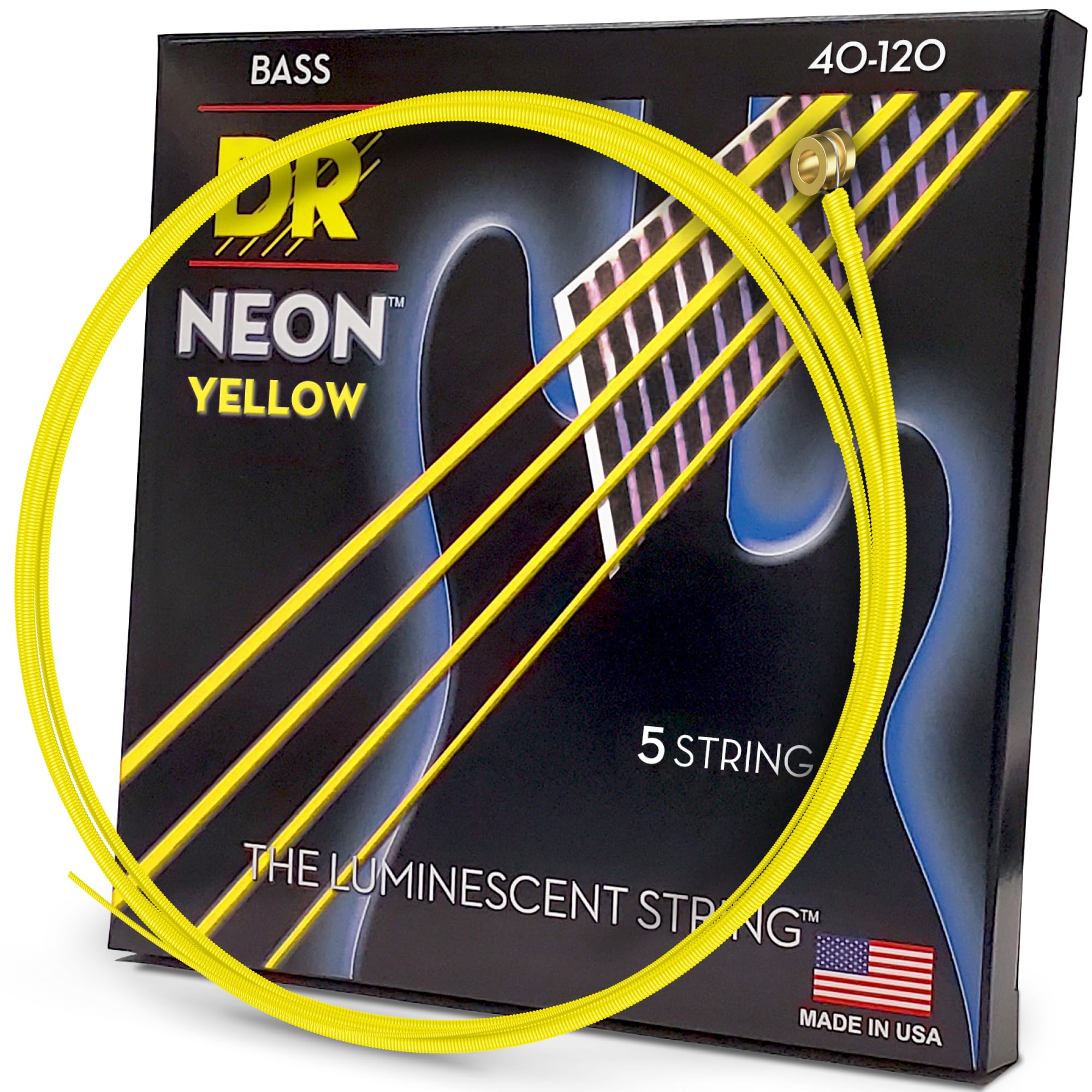 DR Strings NYB5-40 Nickel Coated Bass Guitar Strings, Light