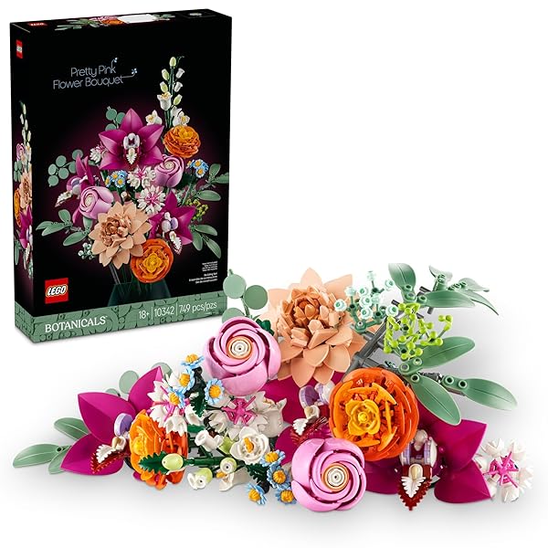 LEGO BOTANICALS PRETTY PINK FLOWER BOUQUET BUILDING SET...