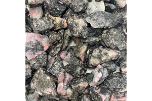 WireJewelry 3 Lbs of Bulk Rough Rhodonite Stone - Large Natural Rough Stone and Crystals for Tumbling