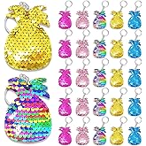 CiciBear 25 Pack Pineapple Sequin Keychains for Pineapple Party Favors, Kids and Adults Birthday Gift, Baby Shower, Party, 5 Colors