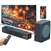 GEOYEAO 2.1 ch Soundbar with subwoofer, Dolby Digital 100W Sound Bars TV Speaker Home Theater Audio Surround Sound System, HDMI eARC/Bluetooth/DSP/Remote Control External Speakers for Smart TVs