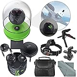 360Fly 4K Action Camera and Accessory Bundle with Camera Mounts + XPIX Tripod + Case + Fibertique Cleaning Cloth