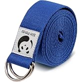 Slim Panda Yoga Strap for Stretching,Cotton Yoga Strap with Adjustable D-Ring Buckle,Non-Elastic Yoga Belt for Pilates,Gym Workouts,Physical Therapy,Improve Flexibility