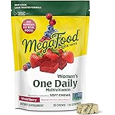 MegaFood Multivitamin for Women, One Daily Multivitamins, Soft Chews with Folate, Methylated B12, Vitamin B6, Biotin, Vitamin D3, C & A - Mixed Berry Flavor - Vegetarian, Non-GMO - 30 Chews