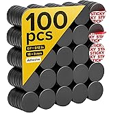 Strong Ceramic Round Adhesive Magnets, 0.7x0.12 (18x3mm), 100 Pcs | Heavy Duty, Non-Corrosive, High Thermal Resistance, Versatile for Home, Office, Workshop, Whiteboard, Fridge, Crafts, &amp; Hobby