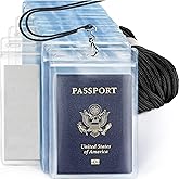 EcoEarth 4x6 Inch Plastic Card Holder and Lanyard Set with Soft Edge (XXL, Clear Zippered Pouch, 100 PK), Passport Holder and Lanyard Set, Extra Large ID Name Badge with Black Lanyards
