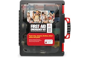 THRIAID 365 Piece First Aid Kit, Well-Organized Durable Hard Case, Wall-Mountable Trauma Medical Kits for Any Emergencies, Ideal for Home, Office, Car, Travel, Outdoor, Camping, Hiking, Boating (Matte Black)
