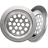 Sink Strainer 2.5 Inch - Sink Hair Catcher for Kitchen & Bathroom - Tub & Sink Drain Protector from Food, Waste, Hair, Stainless Steel, 2 Pcs