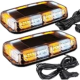 ASPL 2pcs 48LED Roof Top Strobe Lights, High Visibility Emergency Safety Warning LED Mini Strobe Light bar with Magnetic Base