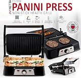 NETTA Panini Maker & Health Grill 2 Slice 1500W Non-Stick Plates Fat Tray view 2