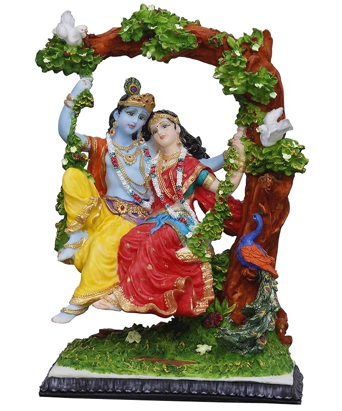 Buy Sri Krishna Culture Polyresin And Marble Radhakrishna Idol, 12.5