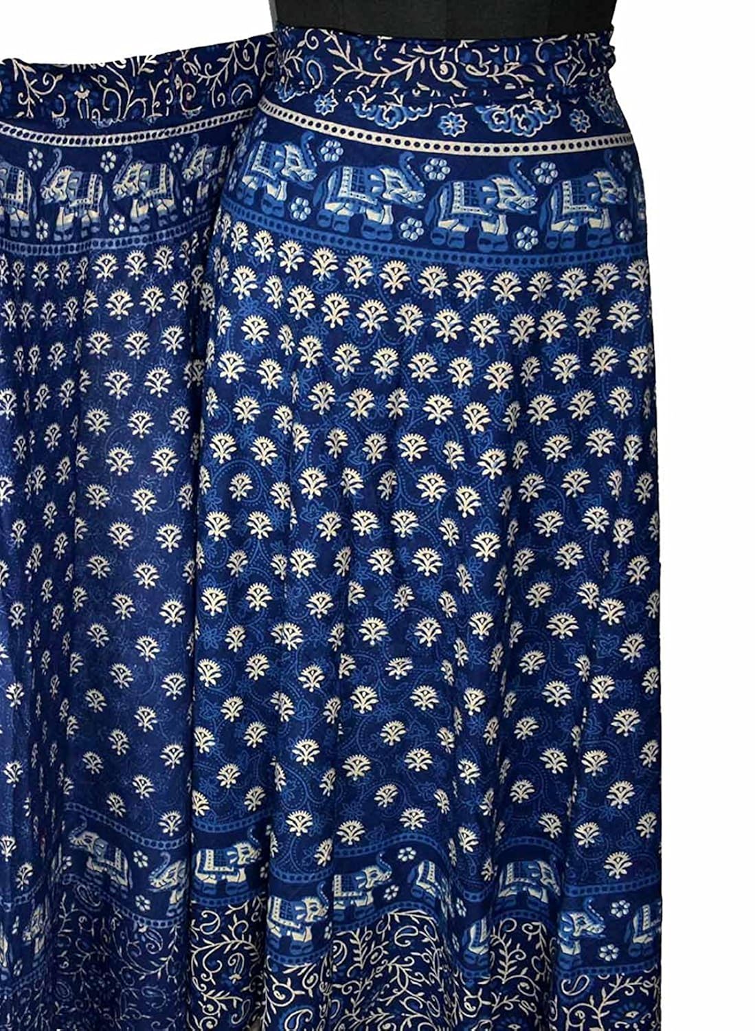 eshopitude 3pcs combo jaipuri cotton wrap around skirts with beautiful earring