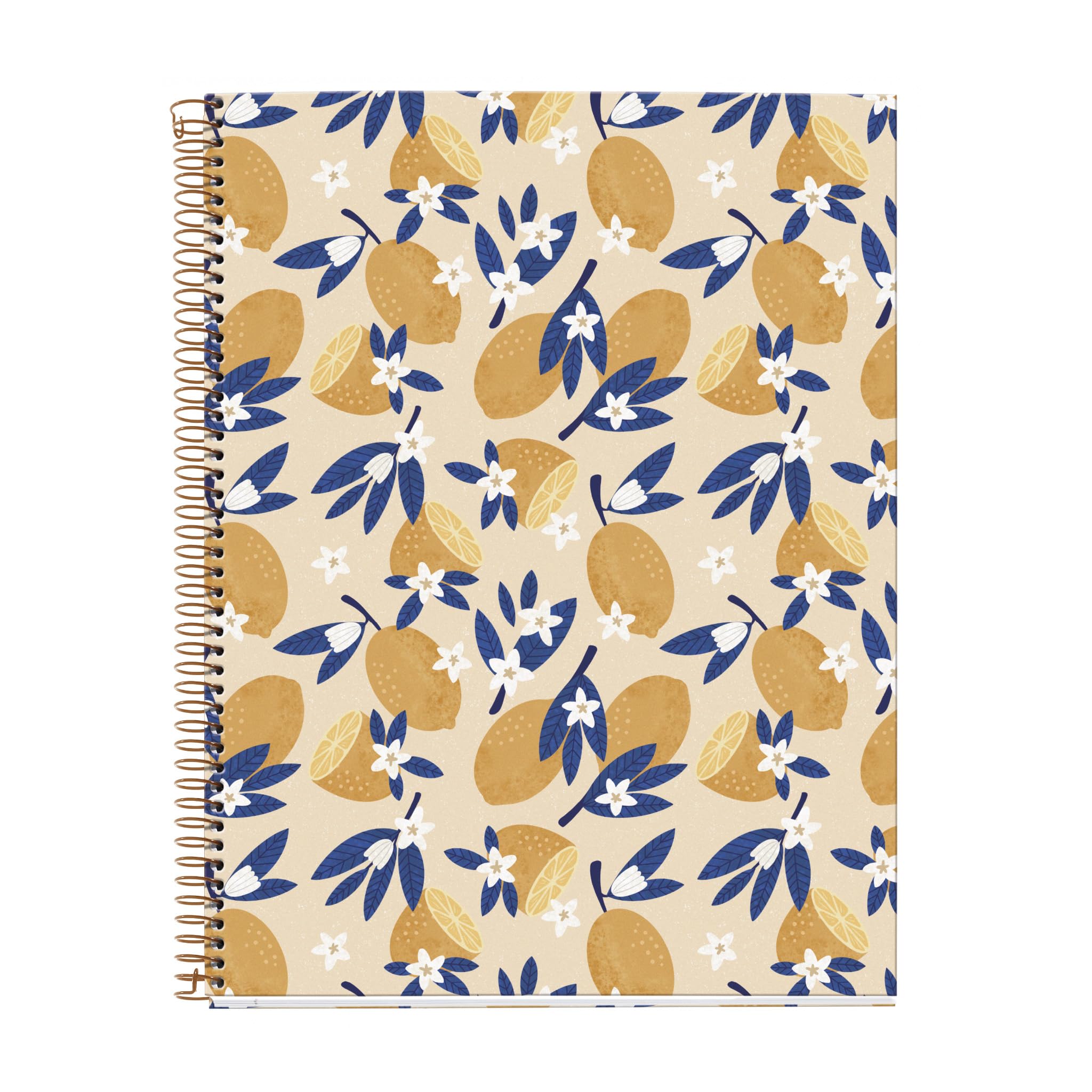 Miquelrius - A4 Notebook, 4 Colour Stripes, Horizontal Ruled 7 mm, 100 Sheets of 70 g/m², Spiral, Lined Notebook, Sweet Fruits Collection, Lemons