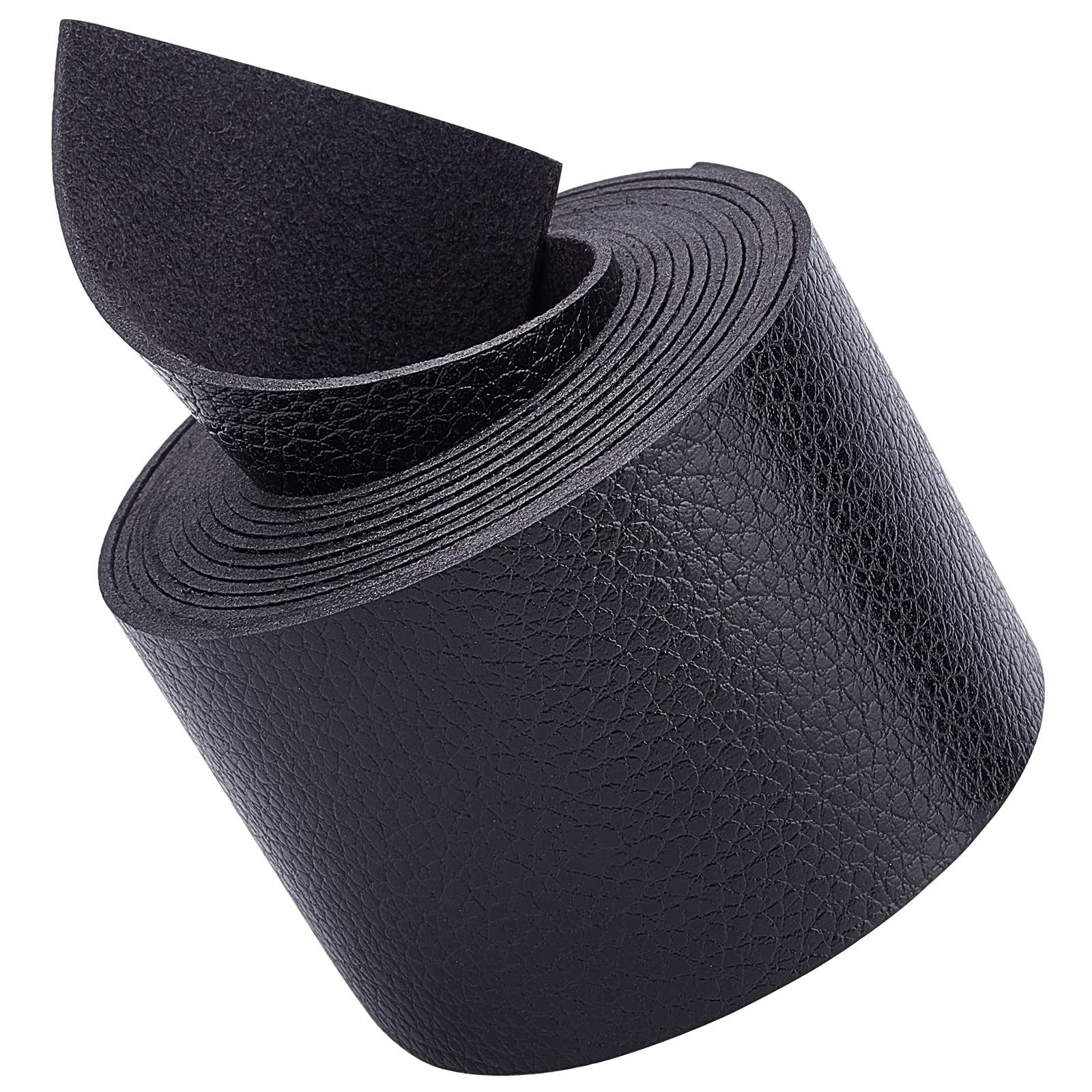 GORGECRAFT Black Leather Strap Strip 2 Inch Wide 79 Inch Long Lychee Pattern Leather Belt Strips Wrap Single Sided Flat Cord for DIY Crafts Projects Clothing Jewelry Wrapping Making Bag — image 1