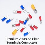 Vwoqiy 280 Pcs Insulated Electrical Connectors Kit - Terminals Spade Ring Fork view 4
