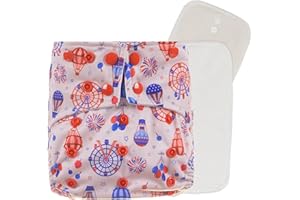 BUNGIES DIAPERS Bungies Reusable One Size Cloth Diaper with Double Gussets and Hemp & Bamboo Inserts Washable Adjustable Pocket Diapers for Babies & Toddlers