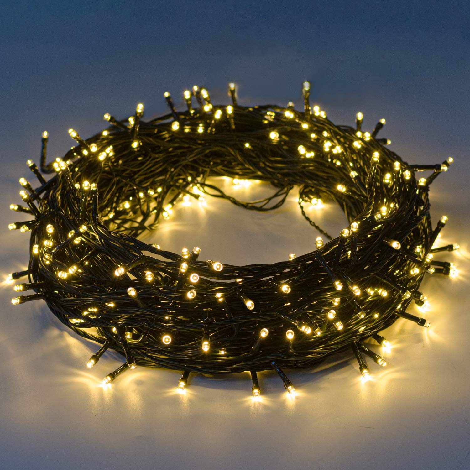 Christmas String Lights - 25m/82ft 220 LEDs Memory Function 8 Modes End to End Expandable Plug in Waterproof Outdoor & Indoor Fairy Light for Xmas Tree Thanksgiving Party Wedding Home - Warm White