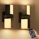 XMCOSY+ Smart Outdoor Wall Lights, 1400LM RGBCW Porch Lights 2-Pack | Smart App Control, Alexa Compatible, Color Changing Warm &amp; Cool White, IP65 Waterproof 350&deg; rotating dual heads Wall Sconce