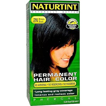 Naturtint Hair Colour, 2n Black Brown Kit for Men and Women
