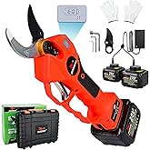 25V Electric Pruning Shears, Suoxin 1.6" Cutting diameter Brushless Cordless Tree Pruner with LCD Display, 2×4.0Ah Batteries, SK5 Blade – Professional Garden Tool for Thick Branches