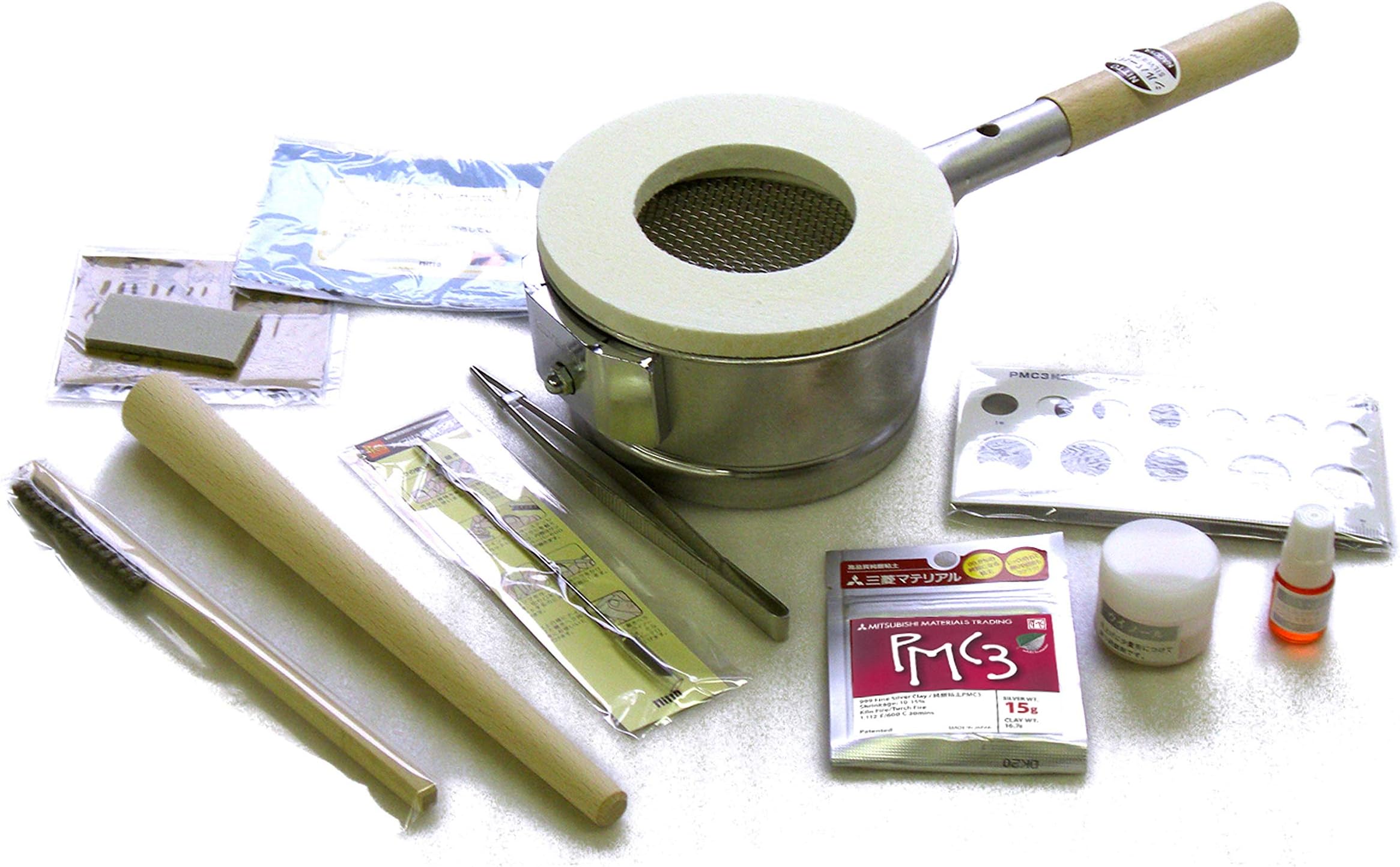 Easy fired at a gas stove! With two PMC3 original silver bread starter kit sterling silver clay 9g into synthetic stone diamond (2mm/3mm each one) (japan import)