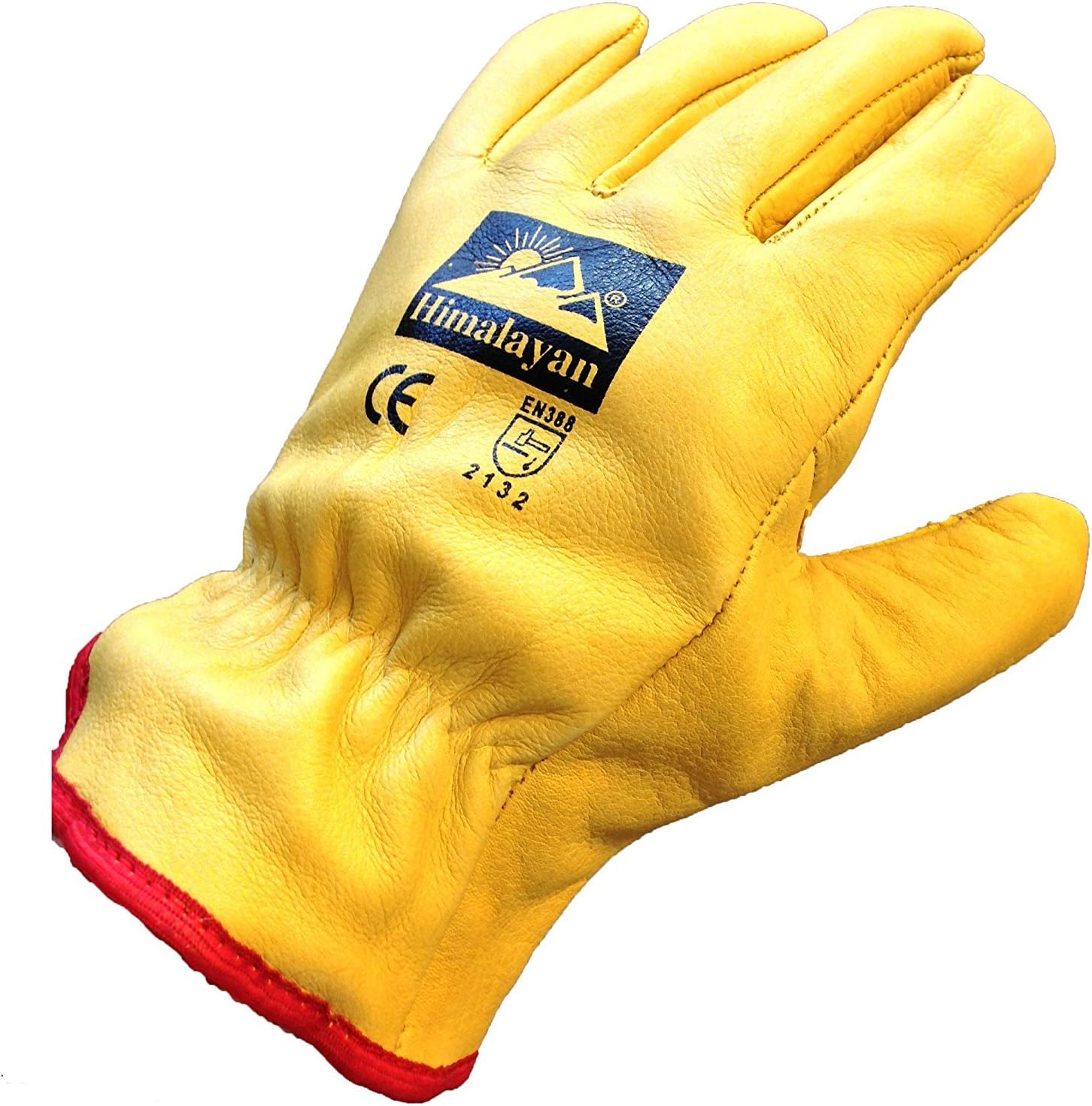 10 X Pairs Himalayan H310 Mens Work Driver Gloves Leather Thermal Fleece Lining, Size9, Yellow