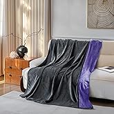 YISURE Waterproof Blanket for Couch Sofa Bed, Small Stain Proof Blankets for Pet Leakproof, 60"x40", Washable, Reversible & Reusable Scratch Proof Furniture Protector (Grey/Violet)