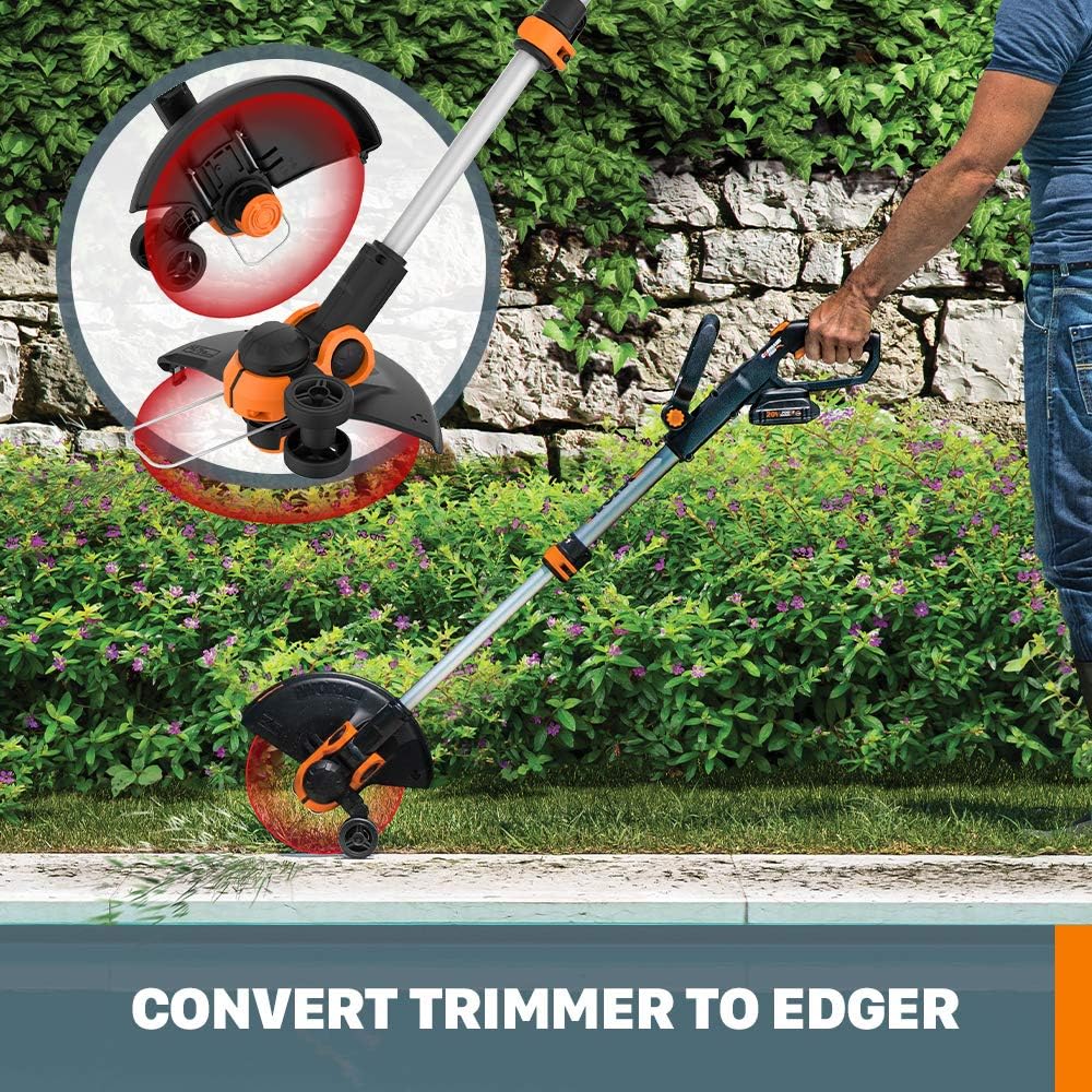 WORX WG163 GT 3.0 20V PowerShare 12" Cordless String Trimmer & Edger, 12in : Garden & Outdoor