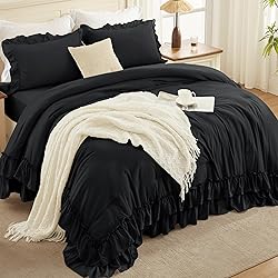 Andency Black Full Size Comforter Set(79x90Inch), 3