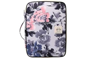 JAKAGO Travel Portfolio Organizer Waterproof A4 Document Bag Multifunctional Travel Note Pouch Zippered Case for Notebook, Ipad, Journals, Sketch Books (Ink Painting)