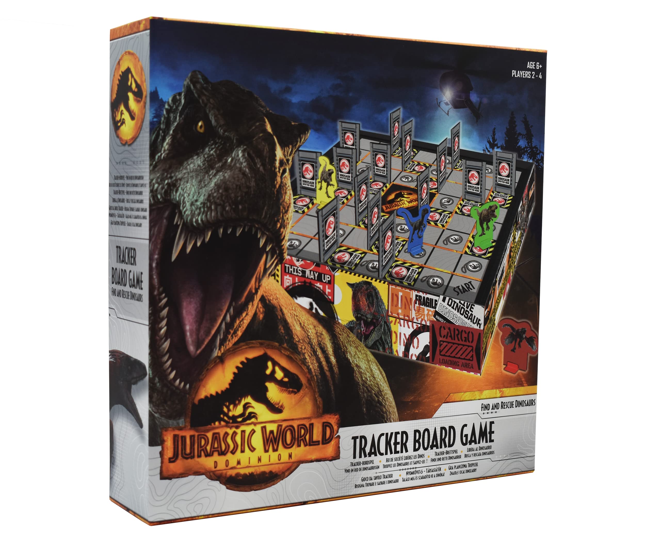 Cartamundi Jurassic World Tracker Board Game, Find & Rescue Dinosaurs, For 2-4 Players, Great Gift For Kids Aged 6+