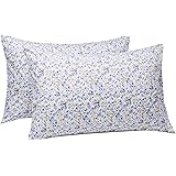 Amazon Basics Lightweight Super Soft Easy Care Microfiber Pillowcases - 2-Pack, Standard, Blue Floral