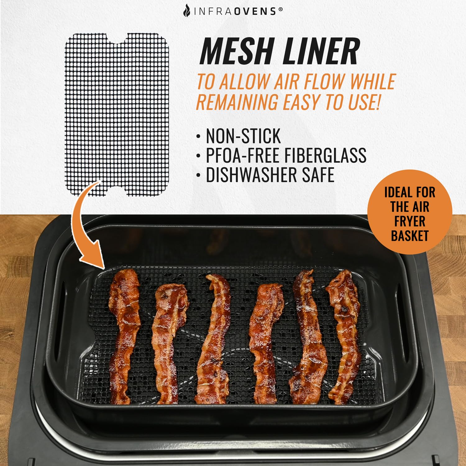 Air Fryer Reusable Liner Accessories for Ninja Foodi Smart XL Grill FG551 (Crisper Basket Only), Non Stick Mats with Air Fryer Recipe Book, Airfryer Accessory Set by INFRAOVENS