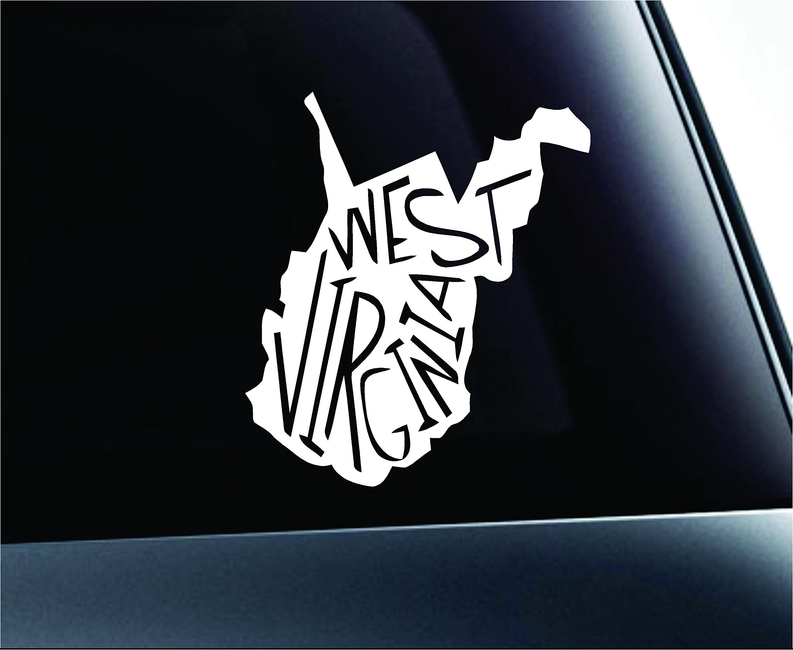 ExpressDecor State Name West Virginia Text Symbol Decal Family Love Car Truck Sticker Window (White)